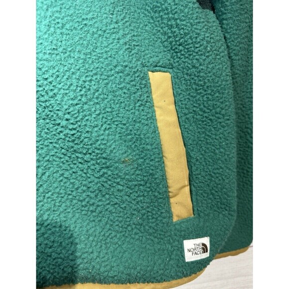 The North Face Full zip Hooded Color Block Sherpa Jacket SZ M Women Brown Tab - Picture 6 of 13